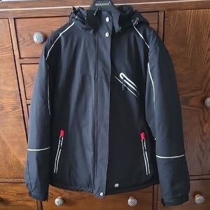 Wetskins Women's Black Ski Jacket with Red Accents. Size L